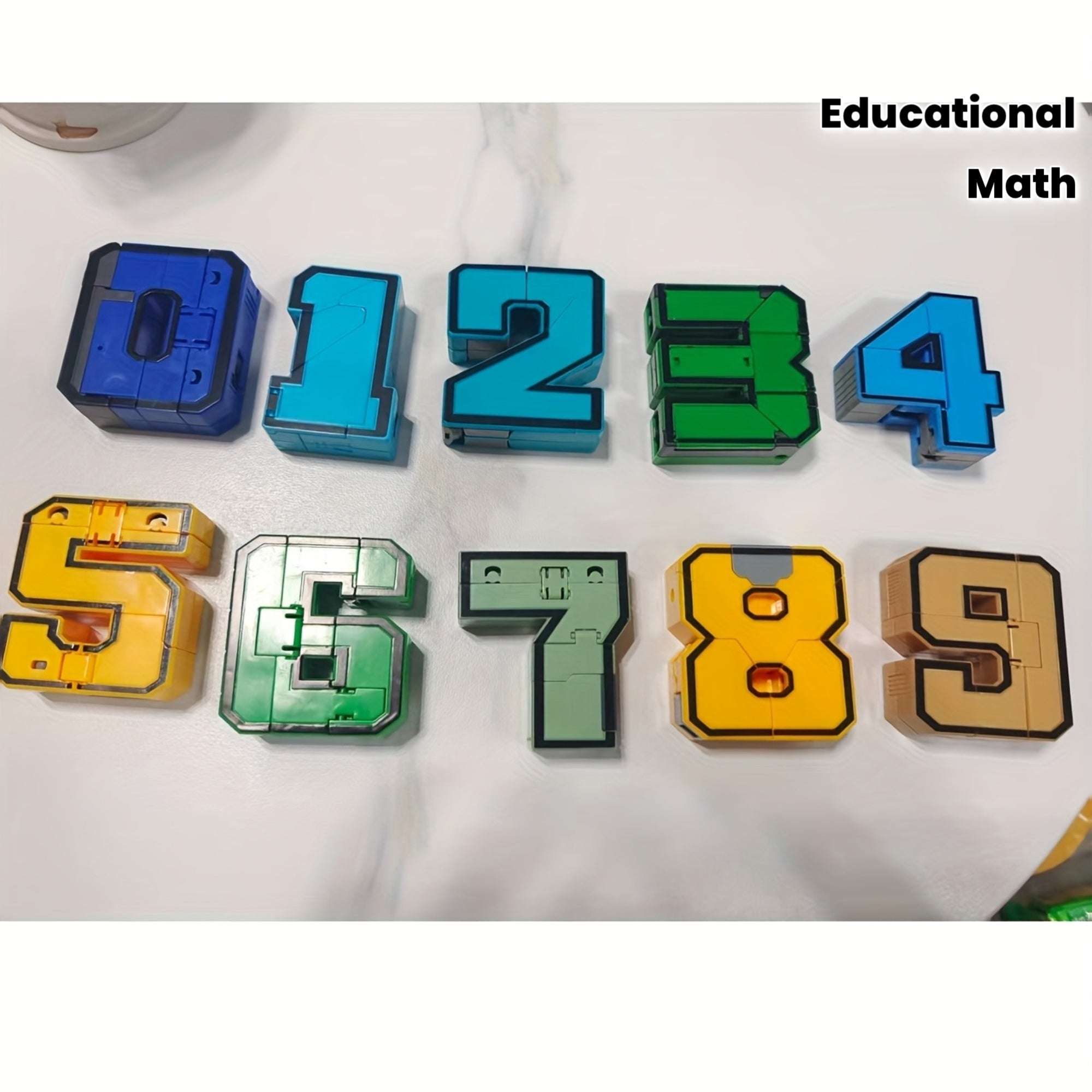 Number Learning Transforming Robot (0-9) - a Math Enlightenment Assembly Toy, Transformable Combined Car Mech, Educational Gift for Boys, Cognitive Training Teaching Tool, Christmas Gift, Outdoor Travel Toy, Parent-Child Toy