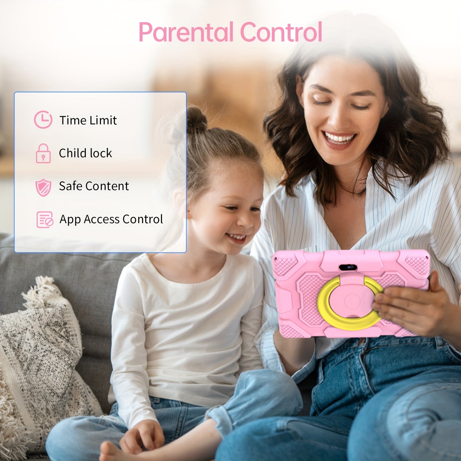 Kids Edition Android 13 Tablet, 7 Inch Tablet with Case, 32GB Storage, 4GB (2GB + 2GB Expandable) RAM, Quad-Core Processor, Supports Micro SD Card 1TB Expansion, Dual Camera, WIFI6+, Tablet, Handheld + Stand Design + Shockproof, New Gift for 2025