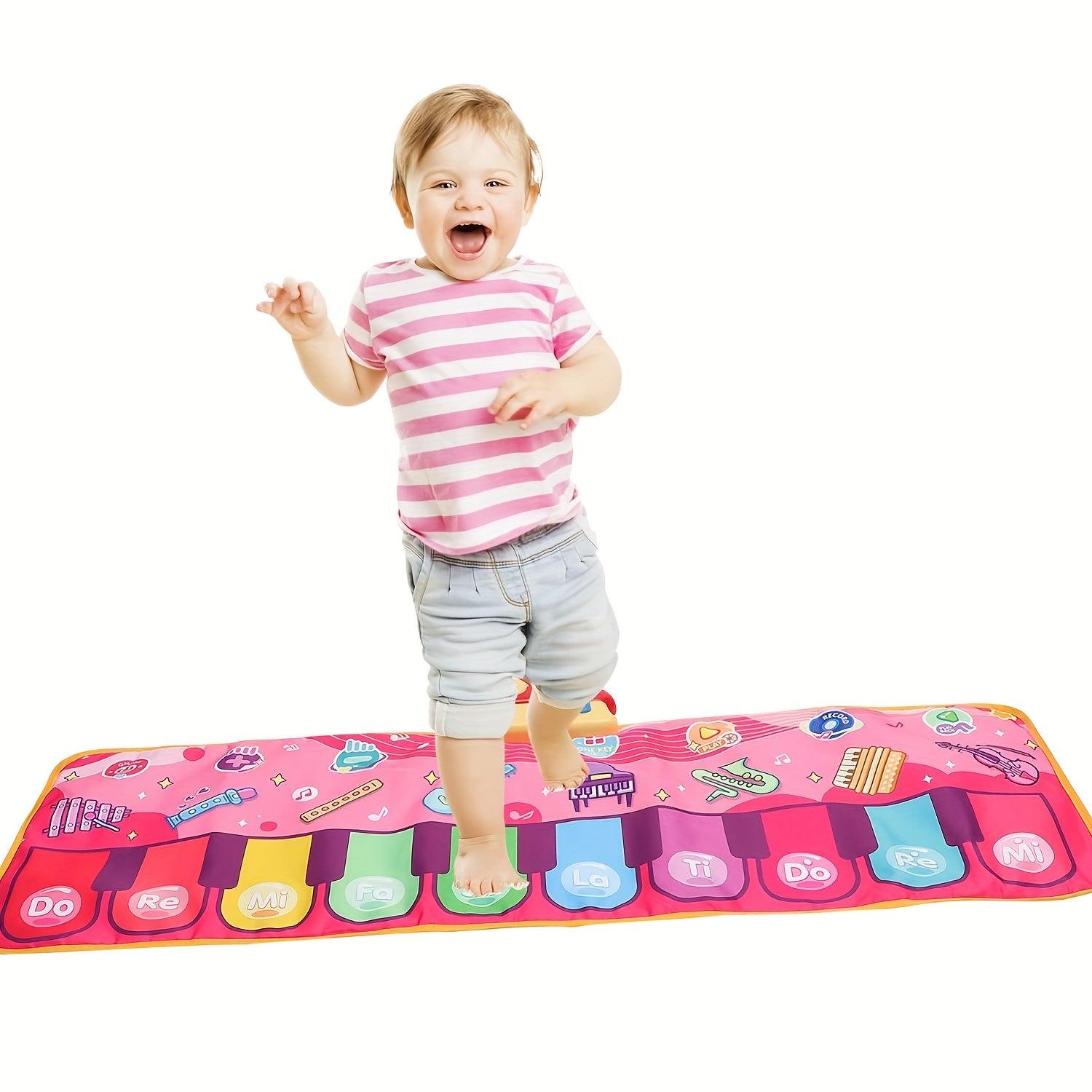 Music Floor Piano Dance Mat Toy Keyboard with 8 Musical Instrument Sound Effects, 10 Keys, Recording and Playback Functions - The Perfect Gift for Youngsters, Girls, Boys, Youngsters's Birthday and Christmas, Battery Not Included, Best for Christmas