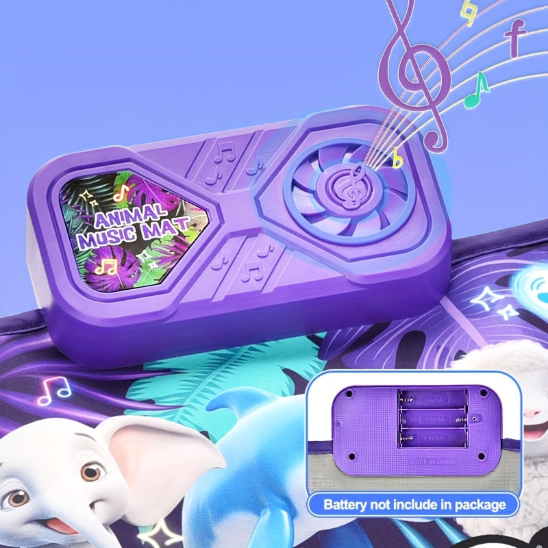 SmartJoy Youngsters & Youngsters Interactive Music Toy - Animal Sounds Piano Dance Mat with Colorful Keys, Numbers 1-7, Elephant & Giraffe Characters, Educational Sensory Play for Motor Skills & Cognitive Development (Battery-Powered, Batteries Not