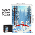 Rabbit And Snowman Jigsaw Puzzle Game - Puzzles Designed for Birthdays, Halloween, Christmas, Thanksgiving, And Easter, Available in 500pcs And 1000pcs