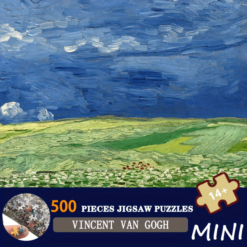 500pcs Van Gogh Jigsaw Puzzle for - Mini Artist-Designed Puzzle with Iconic Brushstroke Art, Portable Pieces Suitable for, Office & Travel - Challenging Brain Activity, Christmas Gift Idea (500pcs)