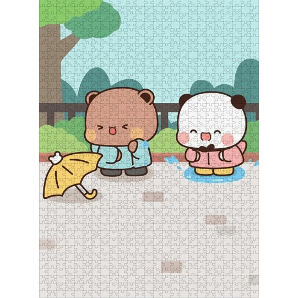Bubududu Couple Bear Poster Jigsaw Puzzle, a Large Puzzle Gift That Is Intellectually Stimulating, Helps Relieve Stress, And Is a Fun Game for Families. Ideal for Decorating Your for Home Living Room Or Office
