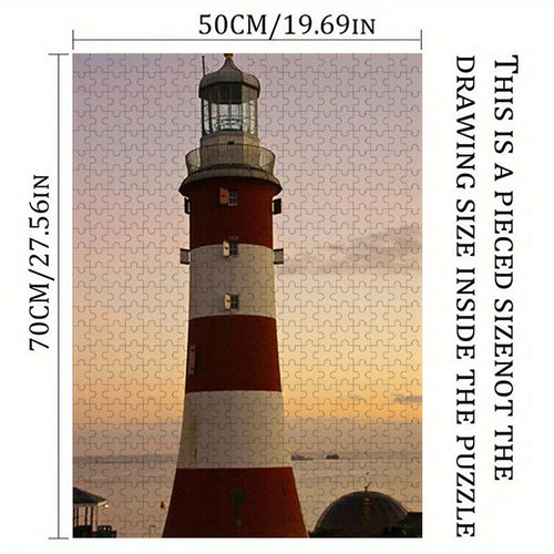 1000pcs Colorful Landscape Jigsaw Puzzle, Great for Family Bonding & Enjoyable Gift, Bright Abstract Artwork, Lighthouse Theme, Engaging & Fun, Family Activity | Bright Puzzle Piece | Colorful Scenery Puzzle Design, Large Jigsaw Puzzle