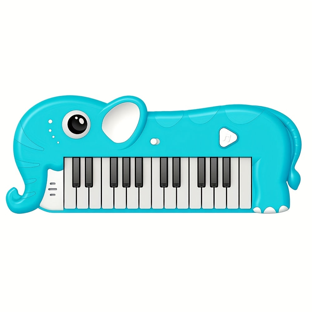 A Piano Toy Featuring a Unicorn, Elephant, And Dinosaur, This Electronic Keyboard Includes Lights And Sounds, Making It an Educational Musical Instrument with Animal Motifs, Perfect for Early Learning And As a Birthday Present