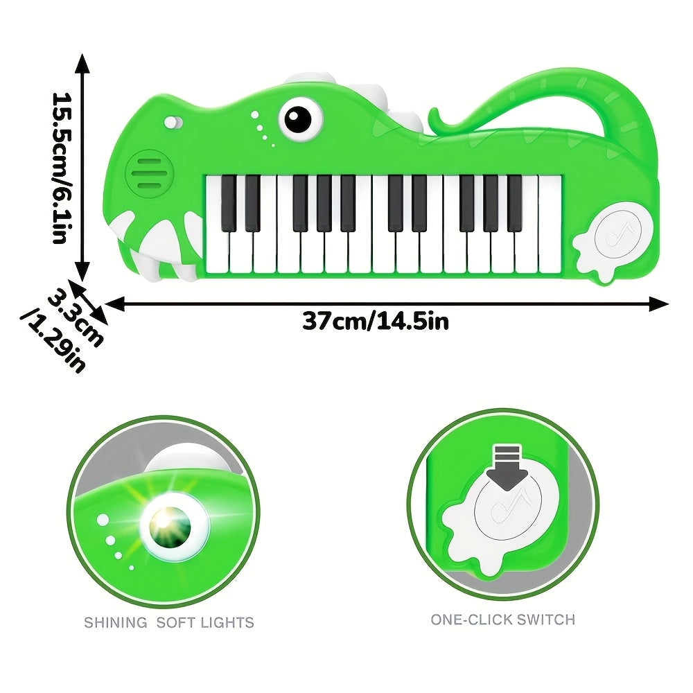 A Piano Toy Featuring a Unicorn, Elephant, And Dinosaur, This Electronic Keyboard Includes Lights And Sounds, Making It an Educational Musical Instrument with Animal Motifs, Perfect for Early Learning And As a Birthday Present