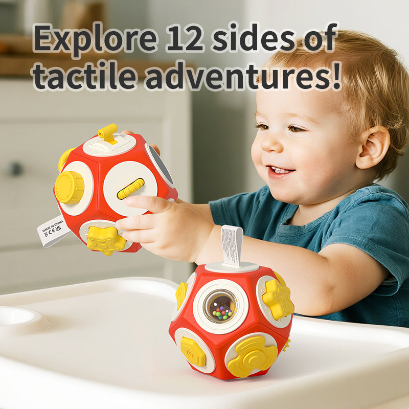 12-Sided Sensory Activity Cube for Toddlers, Multi-Function Early Learning Toy