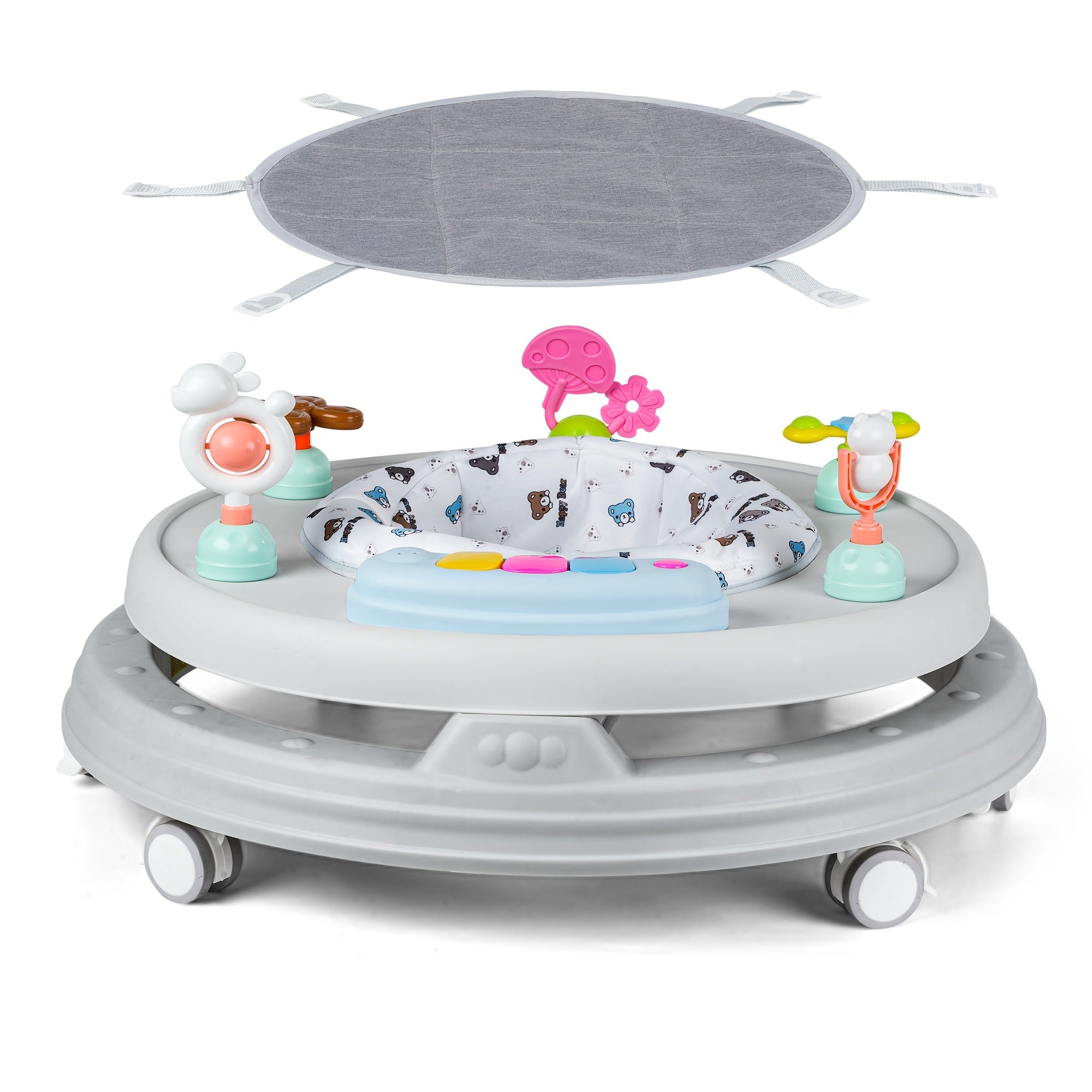 Walker for Baby Boy, Baby Walkers for Girls Infant Walkers for Babies, Foldable Toddler Walker with Wheels and 8 Adjustable Heights, Baby Activity Center