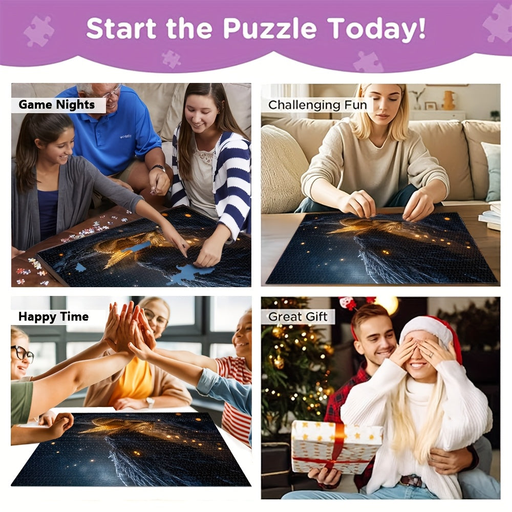 New Large 1000pcs Adult Jigsaw Puzzle, DIY Puzzle Game, Color Box Packaging Black Dragon Guarding Golden Dragon, Interactive Companion Game for Family, Parent-Child, Couples, Trains Eyesight and Brainpower, Finished Piece Can Be Used as Home