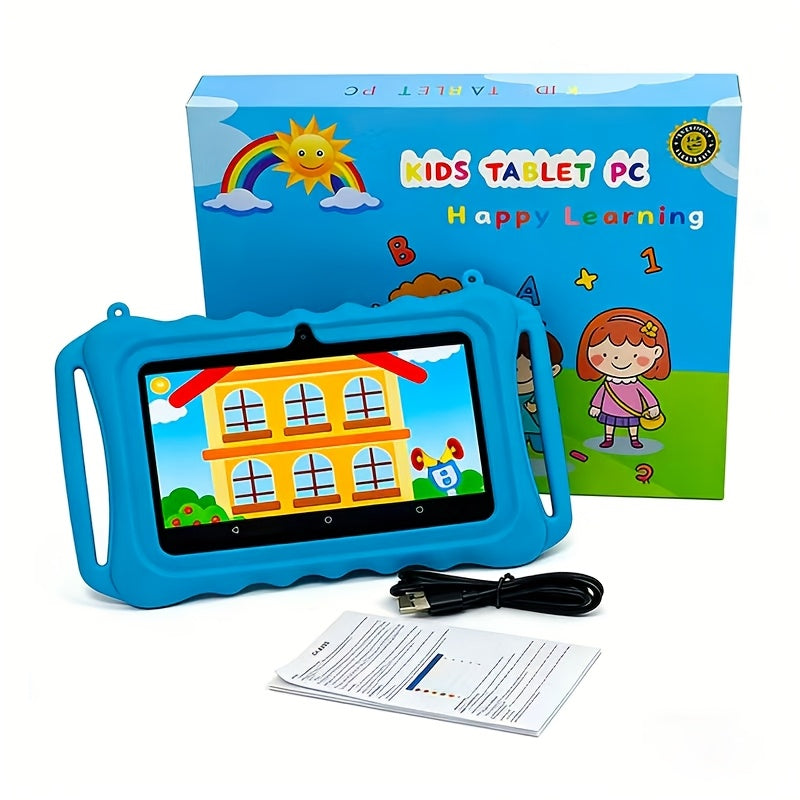 A Portable 7-Inch Eye-Protection Tablet with Dual Handles, WIFI, Android System with Educational Software, Dual Cameras, 2GB RAM, And 32GB Storage, Tablet, Pad, Tablet, Pad