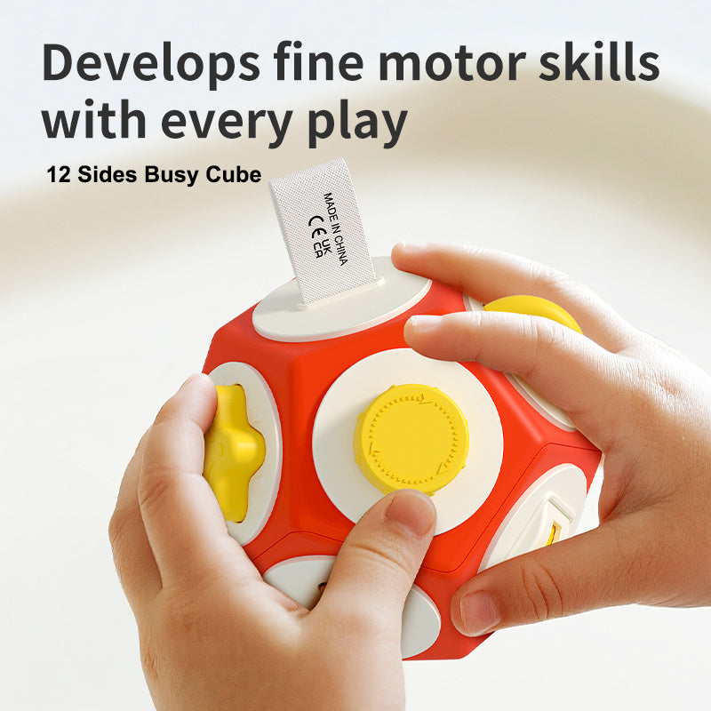 12-Sided Sensory Activity Cube for Toddlers, Multi-Function Early Learning Toy