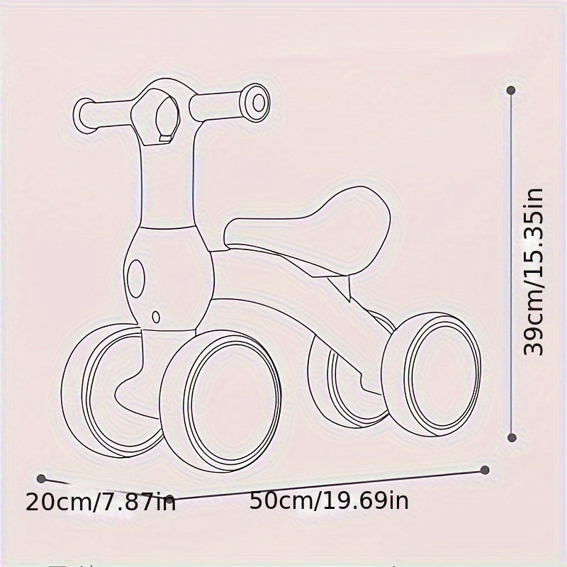4 Wheels Baby Walker Baby Balance Bike Toys for 1 Year Old, Birthday Gifts for Boys And Girls, Silent Wheels & Non-Pedal Baby Walker Riding Toys for 10-36 Months Toddlers, Kids First Bike Gifts