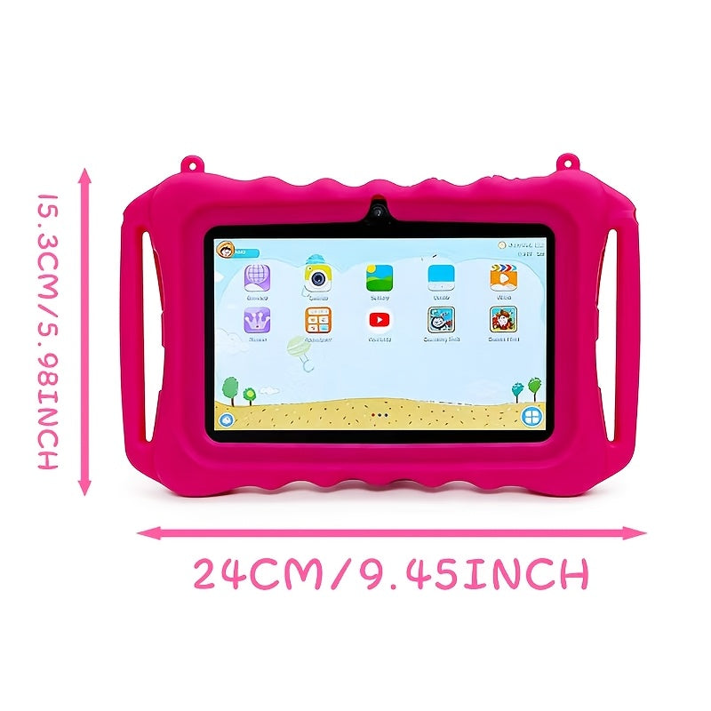A Portable 7-Inch Eye-Protection Tablet with Dual Handles, WIFI, Android System with Educational Software, Dual Cameras, 2GB RAM, And 32GB Storage, Tablet, Pad, Tablet, Pad