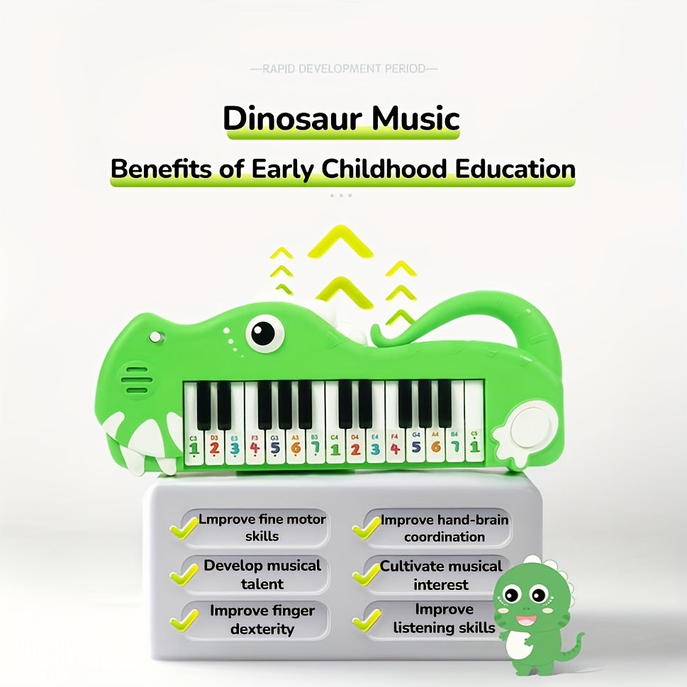 A Piano Toy Featuring a Unicorn, Elephant, And Dinosaur, This Electronic Keyboard Includes Lights And Sounds, Making It an Educational Musical Instrument with Animal Motifs, Perfect for Early Learning And As a Birthday Present