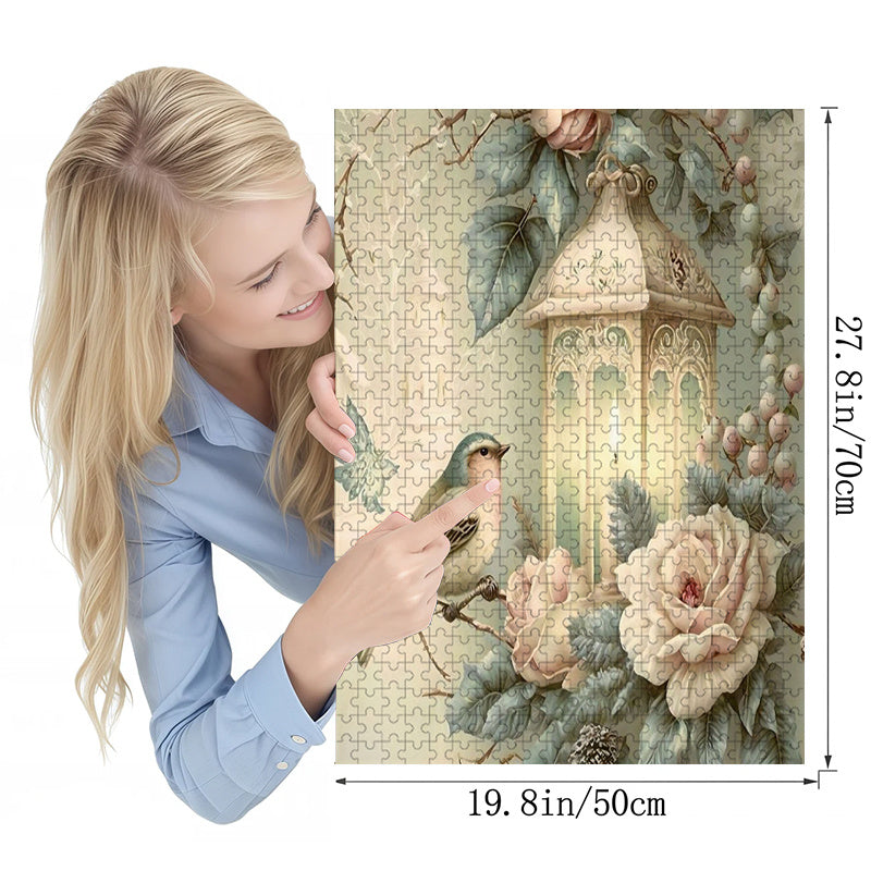 1000pcs Large Jigsaw Puzzle Suitable for s & - -Scratch Puzzle Pieces, Challenging Floral Garden with & Lanterns, Vibrant Multicolor Large Picture for family, or Holiday Gift